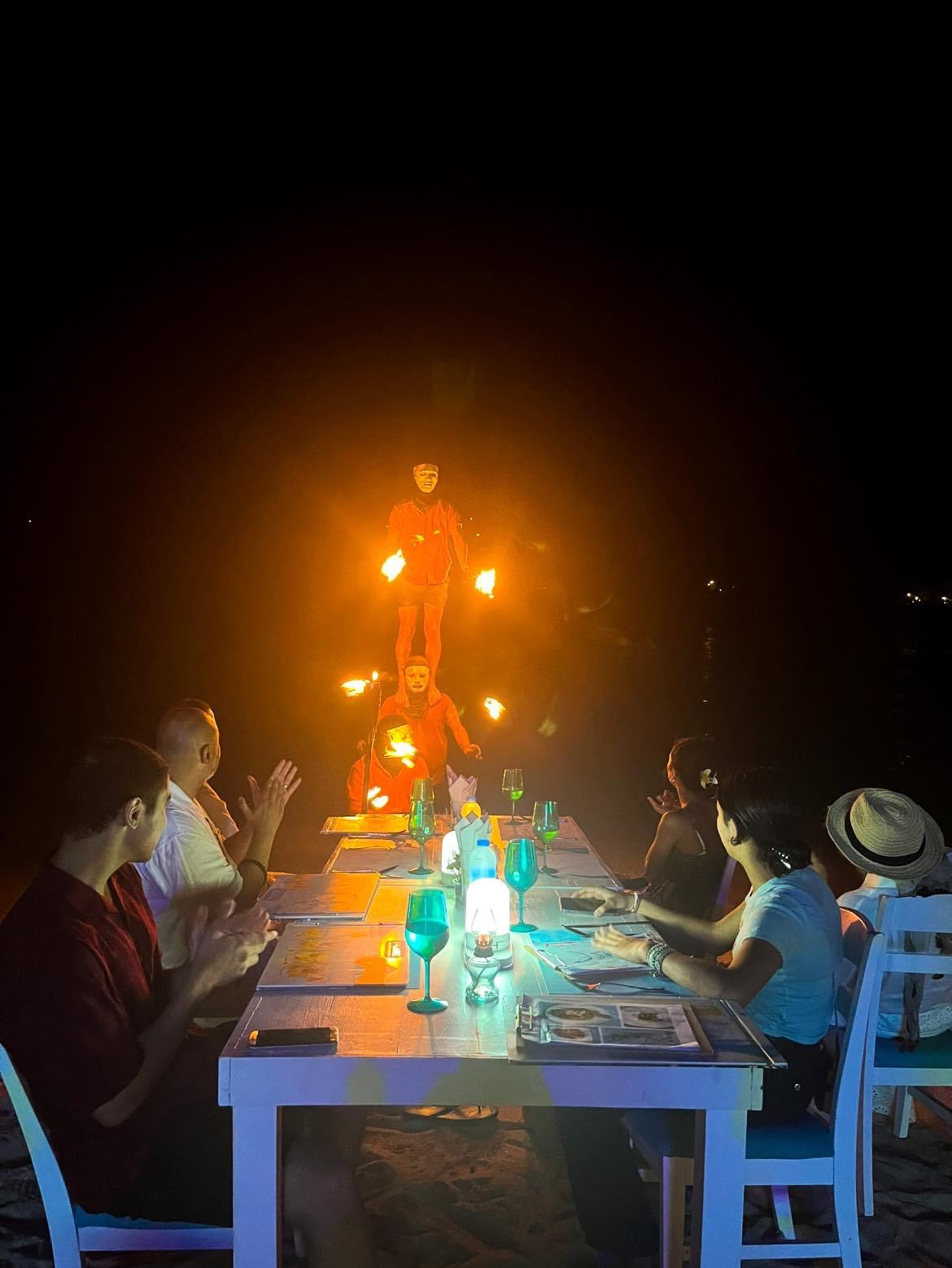 Couple's private dinner setup