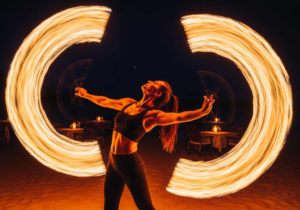 Cena con espectáculo de fuego en Koh Samui