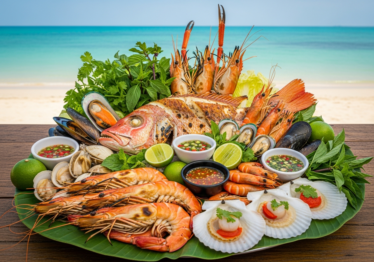 Mariscos frescos en Koh Samui