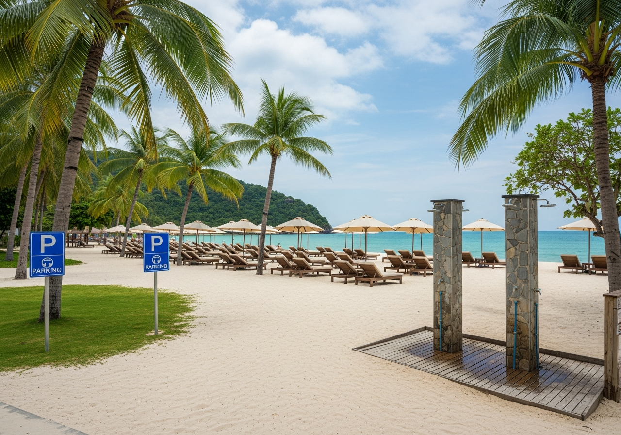 Strandausstattung am Choeng Mon Beach, Koh Samui