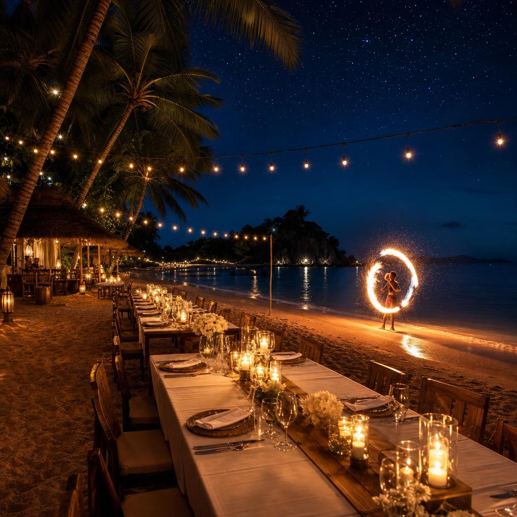 Capodanno a Choeng Mon Beach: cena in spiaggia, spettacolo di fuoco e festeggiamenti
