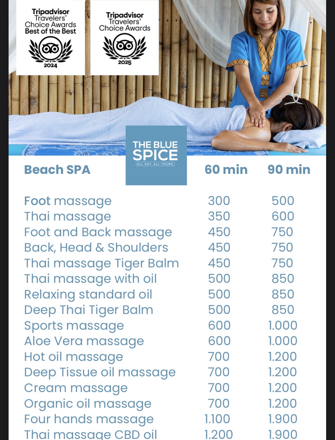 Thai massage therapist preparing treatment